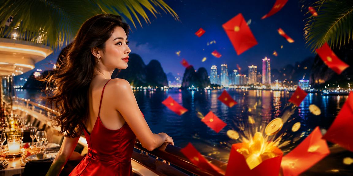 Cảnh thưởng hồng bao và không khí lễ hội tại Hạ Long Bay trong mùa khuyến mãi