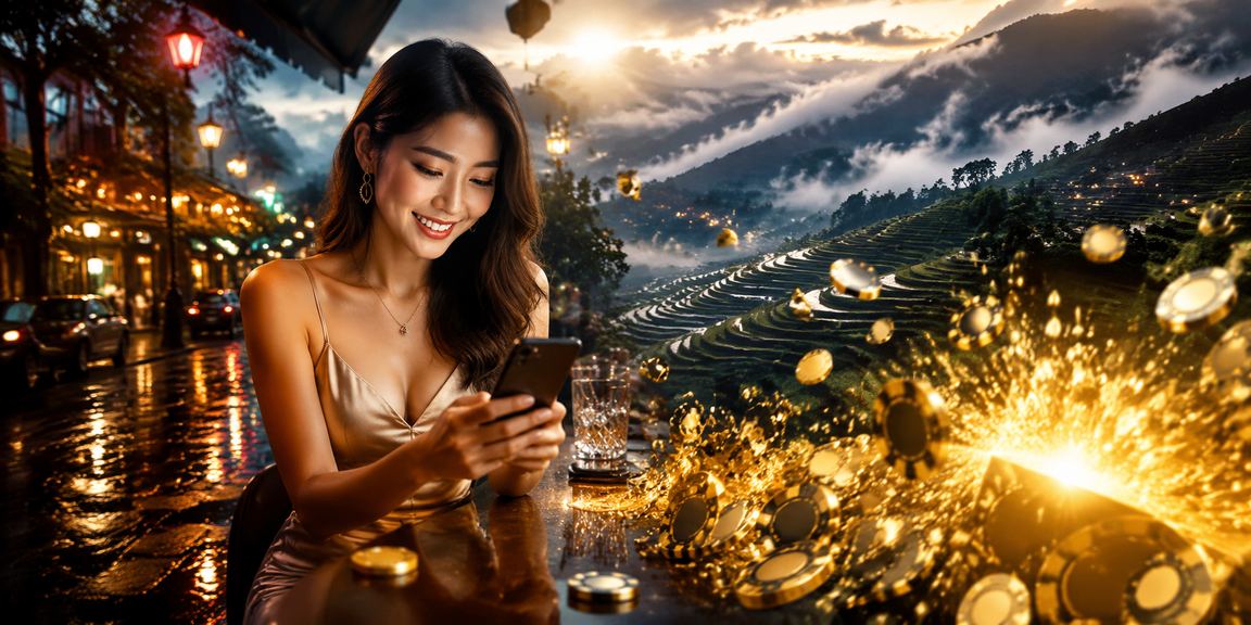 Người dùng truy cập casino trực tuyến trên điện thoại tại Sa Pa – cảnh quan núi rừng Việt Nam và giải trí số